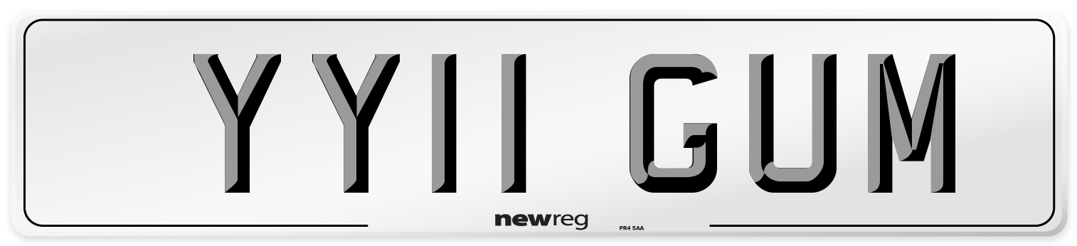 YY11 GUM Number Plate from New Reg
